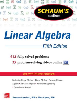 cover image of Schaum's Outline of Linear Algebra